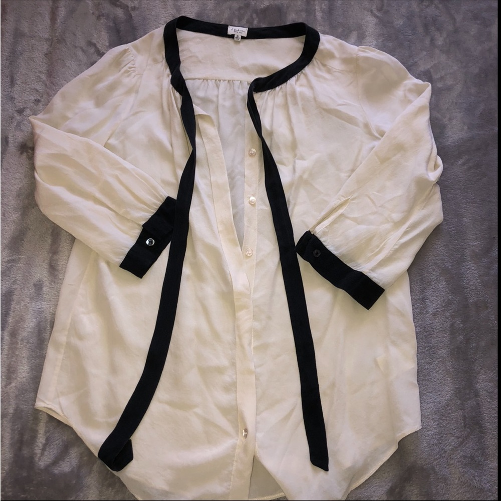 Babaton White and Black Blouse